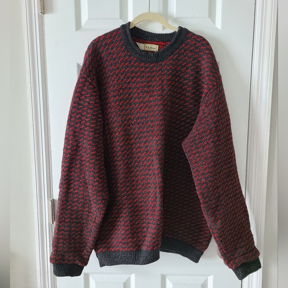 LL Bean Vintage Norwegian Wool Birdseye Sweater - Picture 3 of 6